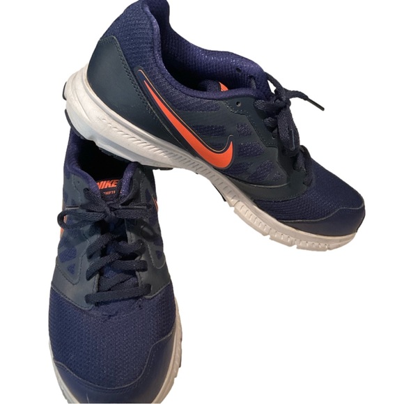 Nike Down Shifter Womens Athletic Shoe Navy Blue with orange accents. Size 9M - Picture 6 of 8